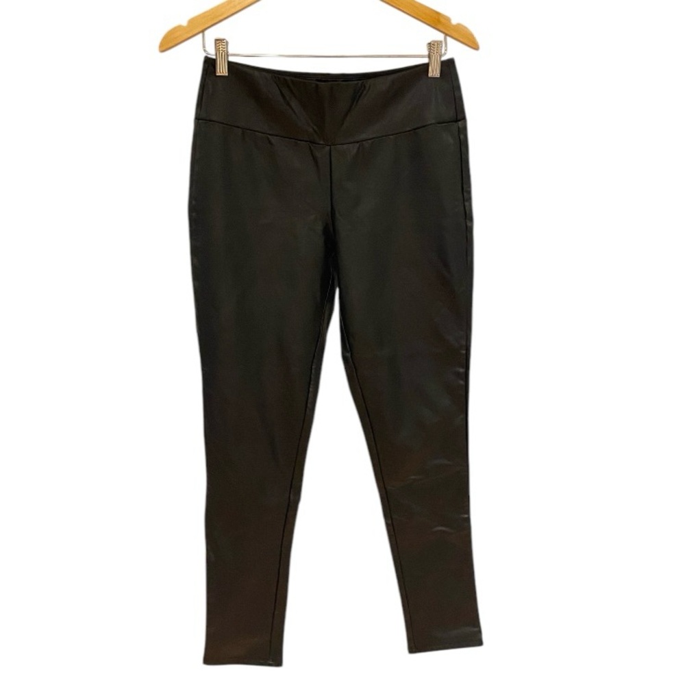 Kendall & Kylie Women's black Faux Leather Leggings Pants Size medium.